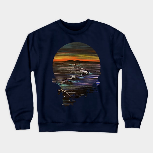 Night Walk Crewneck Sweatshirt by adamzworld